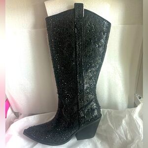 New in Box Corky’s Glitzy Wide Calf Boots Size 7 in Black